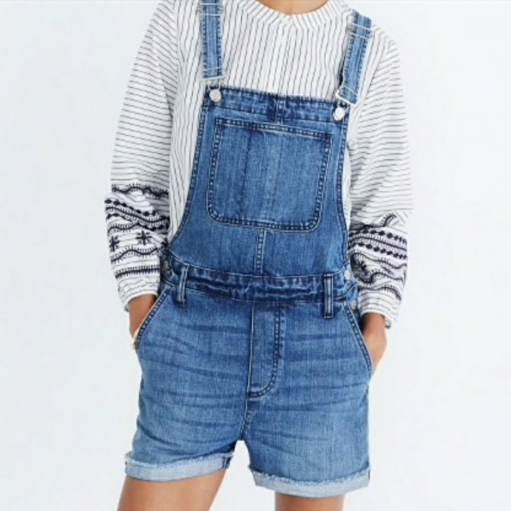 Madewell Denim Short Overalls L